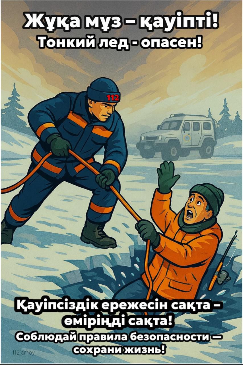 Жұқа мұз – қауіпті!